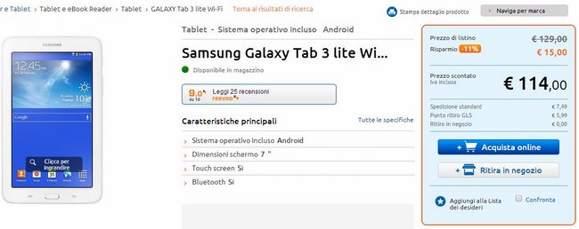 Samsung Galaxy Tab 3 lite
