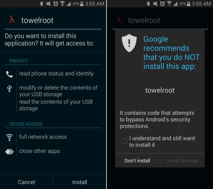 Guida al Root per il Samsung Galaxy S5 Installazione del file “tr.apk”