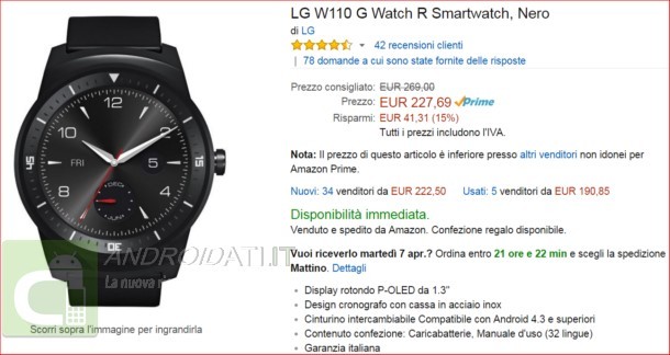 Offerta-Amazon-LG-G-Watch-R