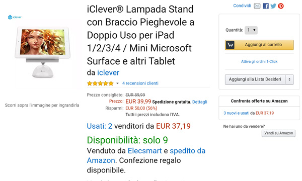 iClever-Lampada Stand-offerte-amazon-androidati