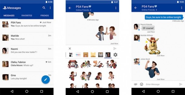 playstation messages per android