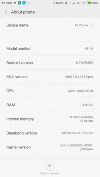 Xiaomi Mi4 si aggiorna alla nuova versione 6.0.1 di Android Marshmallow