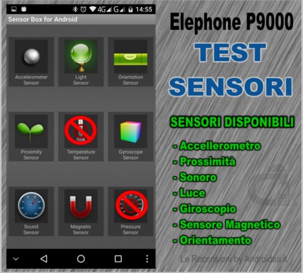 Test sensori elephone P9000